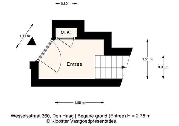 Floorplan - Wesselsstraat 360, 2572 WB Den Haag